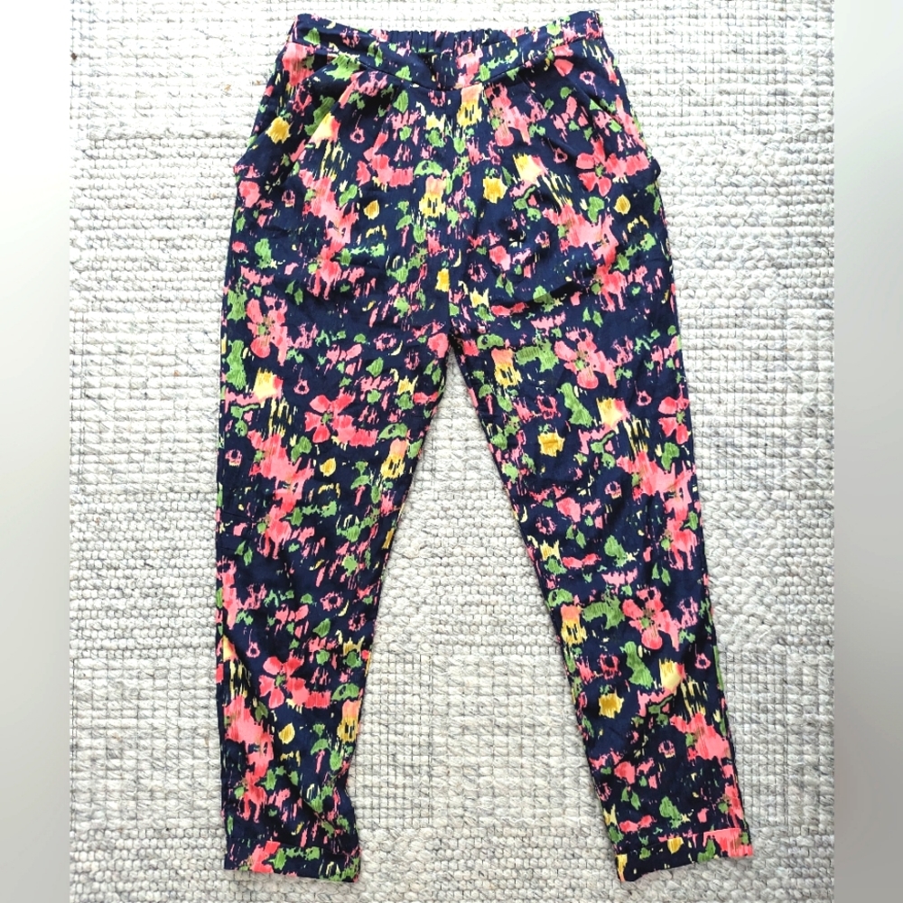 Floral lightweight summer pants (S)